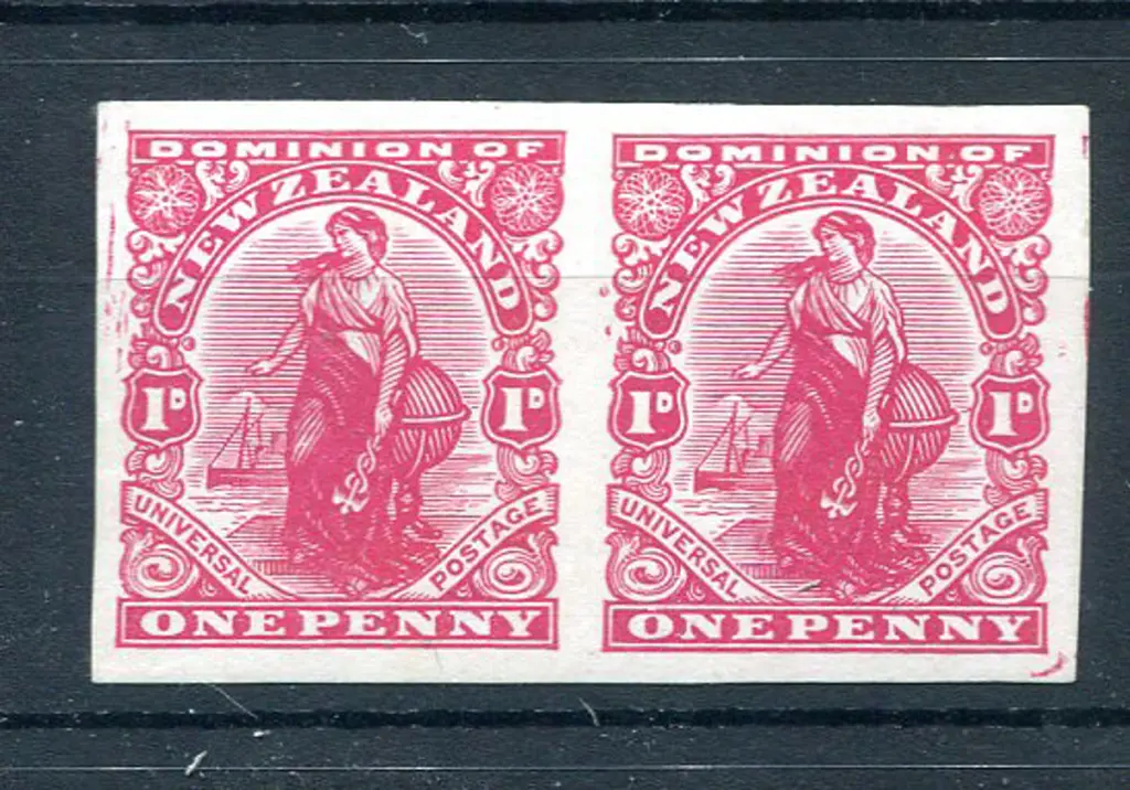 1909/27 1d "Dominion" imperf pair. Fine MLH. SG ... Image 1++