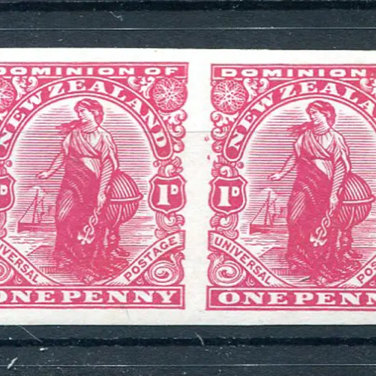 1909/27 1d "Dominion" imperf pair. Fine MLH. SG ...