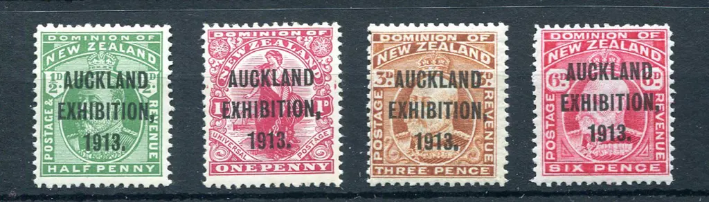 1913 Auckland Exhibition. Fresh MLH set of 4. SG ... Image 1++
