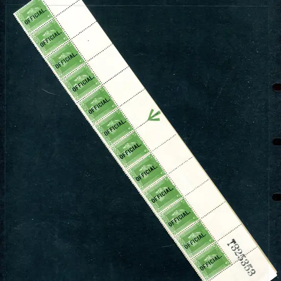 1925 ½d green Official on Cowan thick paper in top ...