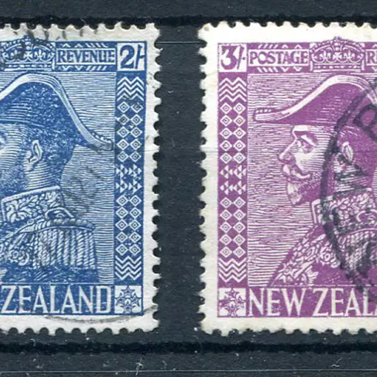 1926/34 2/- deep blue & 3/- mauve Jones paper. ...