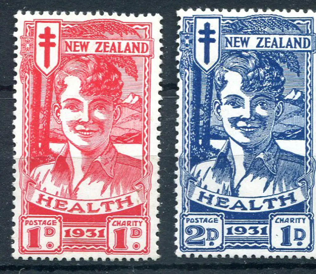 1931 "Smiling Boys" Health pair. Superb MUH & rare ... Image 1++