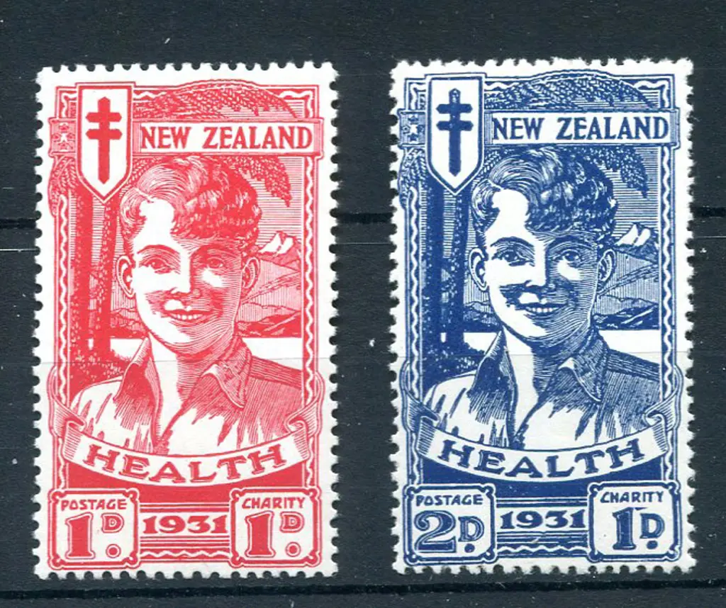 1931 "Smiling Boys" Health pair. Fine MVLH verging ... Image 1++