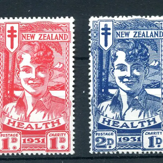 1931 "Smiling Boys" Health pair. Fine MVLH verging ...