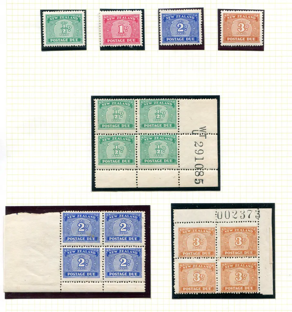 1939/49 Postage Dues set of 4 singles plus blocks ... Image 1++