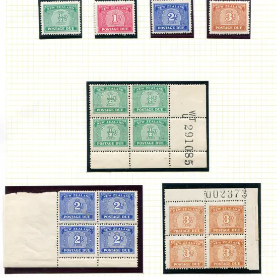 1939/49 Postage Dues set of 4 singles plus blocks ...