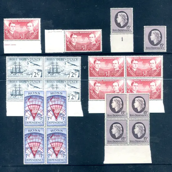 1967 3¢ carmine-red bottom marginal singles x 2. ...