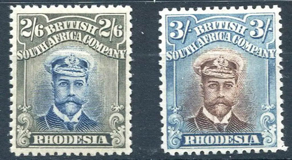 Rhodesia 1913/19 2/6d deep blue & brown-olive (SG ... Image 1++