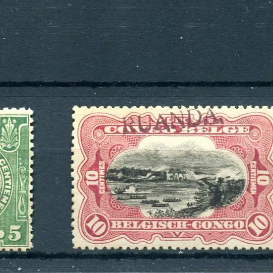 Ruanda Urundi 1916 Belgian Congo 5¢, 10¢ & 15¢ ...