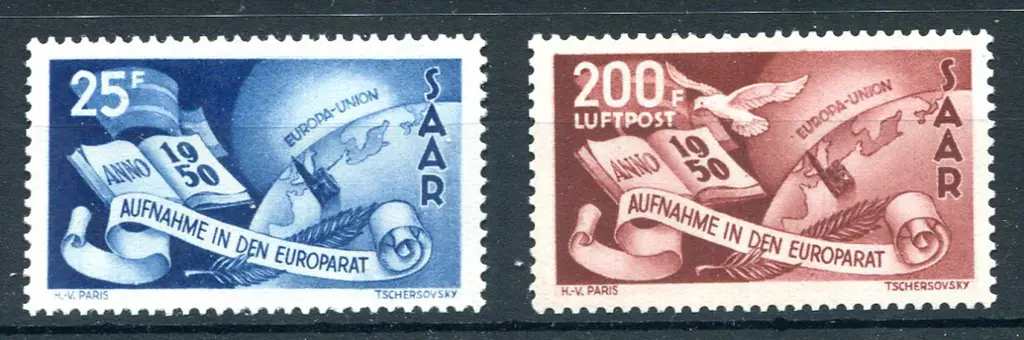1950 Council of Europe. Fine MUH pair. SG 294/95, ... Image 1++