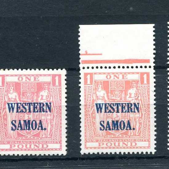Samoa 1945/53 10/- & £1 Postal fiscals ovptd ...