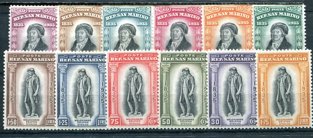 1935 Delfico set of 12. Mixed MUH/MLH. SG 214/25, ... Image 1++