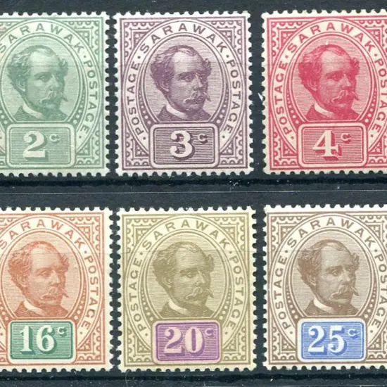 1899/1908 Charles Brooke set to $1, plus 1¢ & 4¢ ...