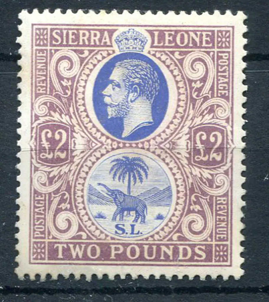 Sierra Leone 1921/27 £2 blue & dull purple KGV, ... Image 1++