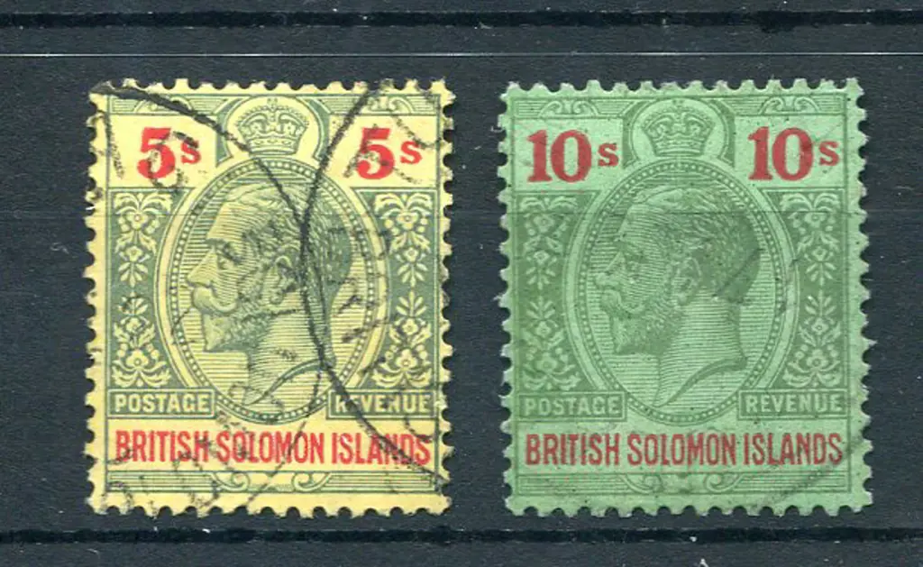 1922/37 5/- & 10/- KGV script wmk. Fine used pair ... Image 1++
