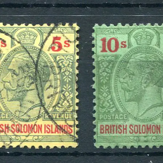 1922/37 5/- & 10/- KGV script wmk. Fine used pair ...
