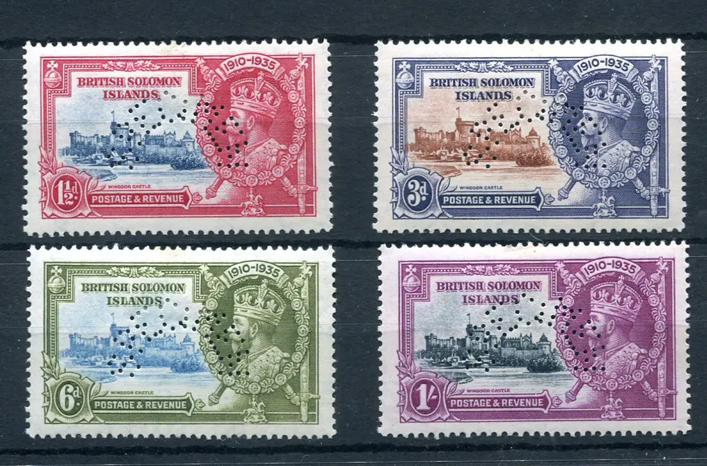 1935 Silver Jubilee set of 4 perfined "SPECIMEN". ... Image 1++