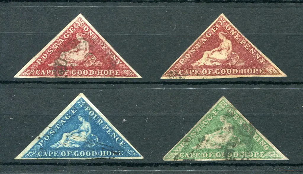 1863/64 1d deep carmine-red, 1d deep brown-red, 4d ... Image 1++
