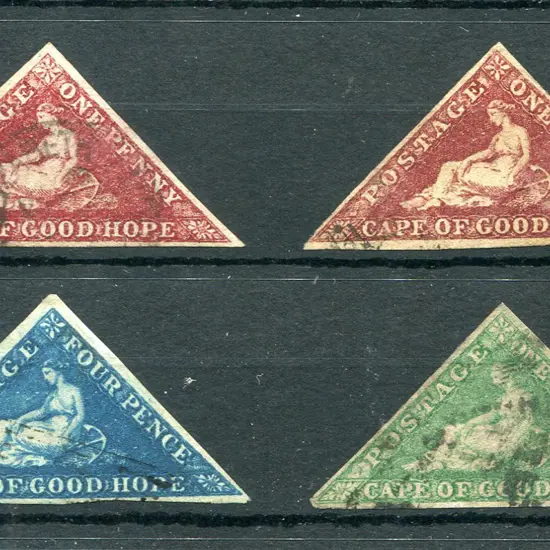 1863/64 1d deep carmine-red, 1d deep brown-red, 4d ...