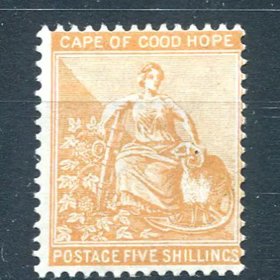 1871/76 5/- pale orange-brown, CC wmk. Fresh MLH, ...