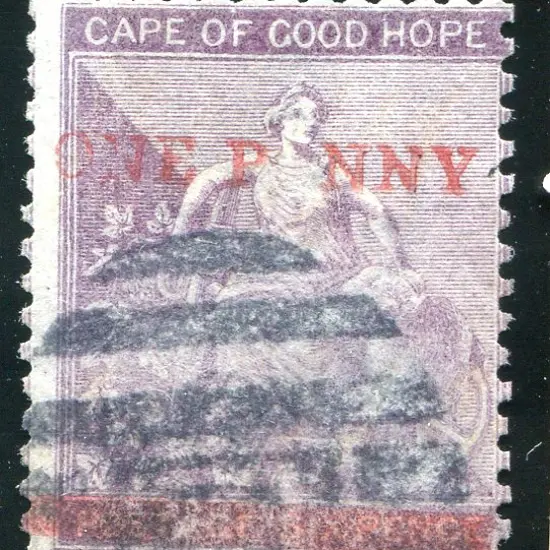 1874/76 "ONE P NNY" on 6d violet, CC wmk with ...