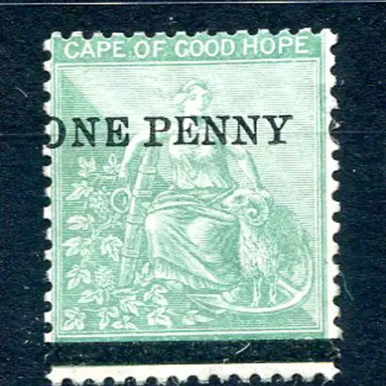 1871/76 "ONE PENNY" on 1/- green, CC wmk. Fresh ...