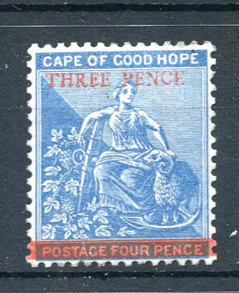 1879 "THREE PENCE" on 4d blue, CC wmk. Fresh MLH & ... Image 1++