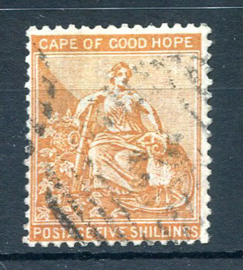 1882/83 5/- orange, CA wmk. F/U. SG 45, Cat. £325 ... Image 1++