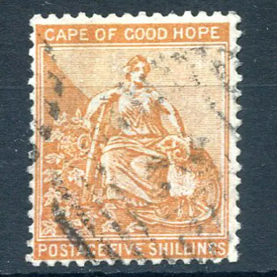 1882/83 5/- orange, CA wmk. F/U. SG 45, Cat. £325 ...
