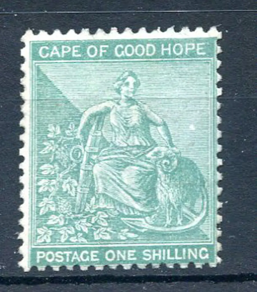 1884/90 1/- blue-green, Cabled Anchor wmk. Traces ... Image 1++