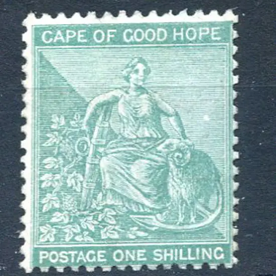 1884/90 1/- blue-green, Cabled Anchor wmk. Traces ...