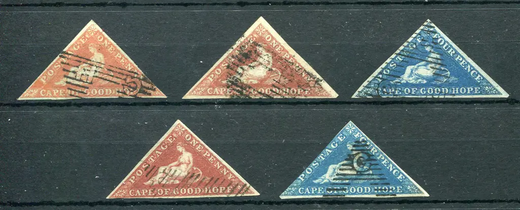 South Africa-Cape of Good Hope 1853 1d & 4d fine ... Image 1++