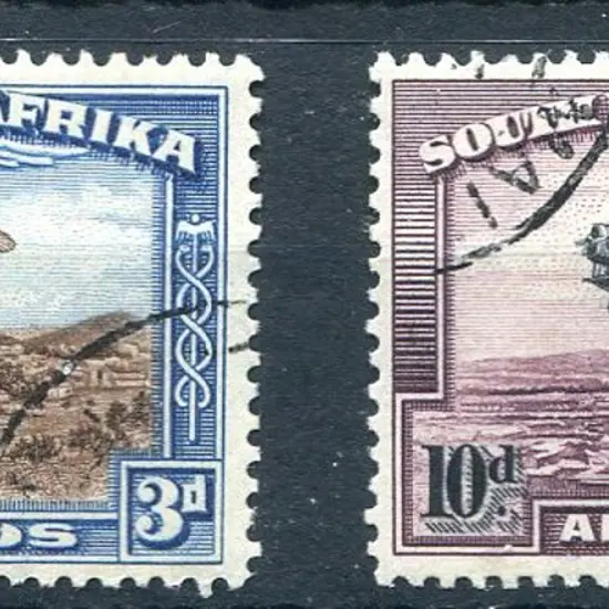 South West Africa 1931 3d & 10d Airmails in pairs. ...