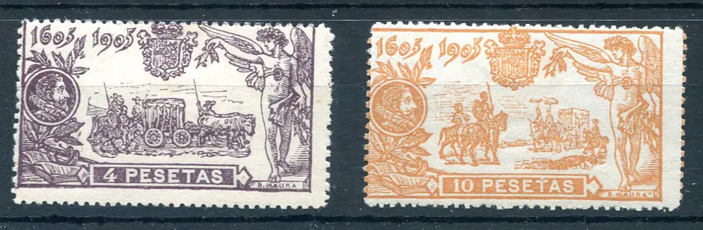 Spain 1903 4p & 10p Third Centenary of Cervantes. ... Image 1++