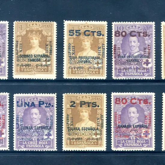 1927 Surcharged ovpts on Spanish Colonies set of ...