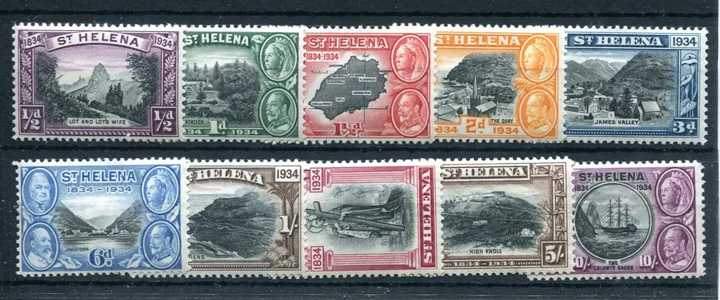 St Helena 1934 Centenary to 10/- Colony's Badge. ... Image 1++