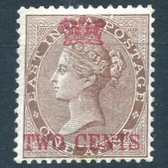 Straits Settlement 1867 "TWO CENTS" surcharge on ...