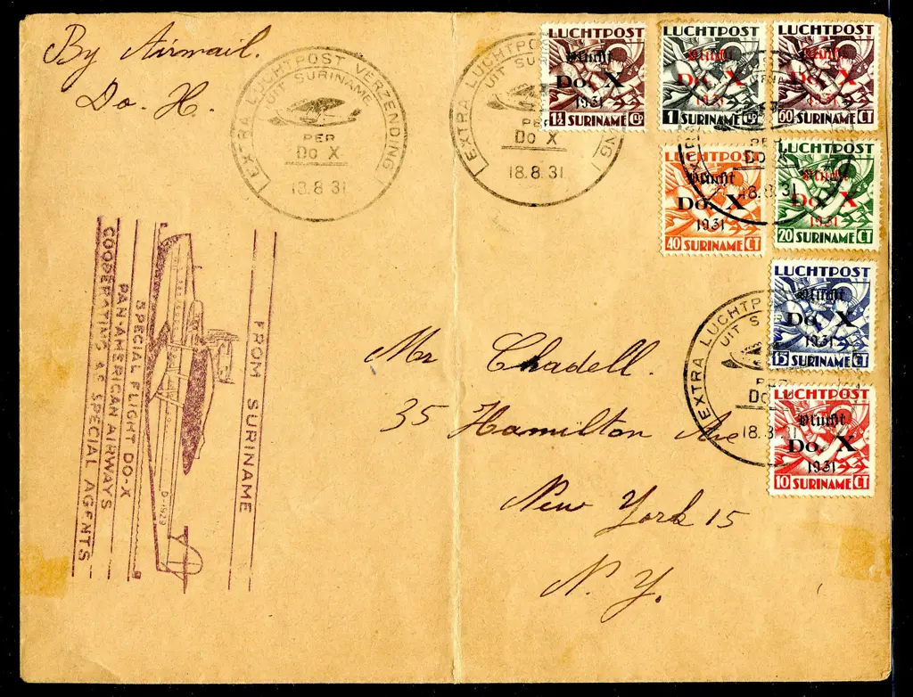 1931 Dormer flight set of 7 on 18-8-31 cover to ... Image 1++