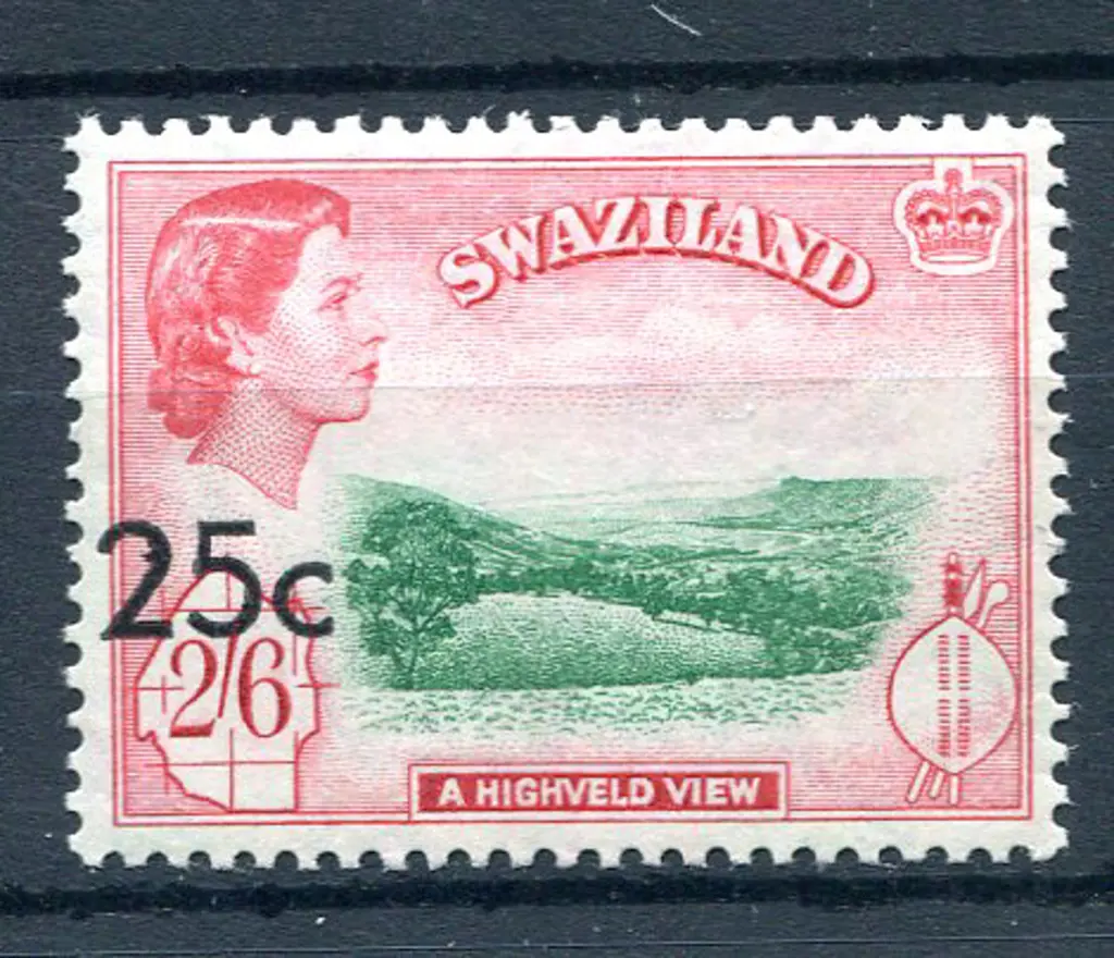 1961 25c on 2/6d surcharge. Type II overprint ... Image 1++
