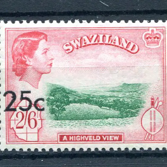 1961 25c on 2/6d surcharge. Type II overprint ...
