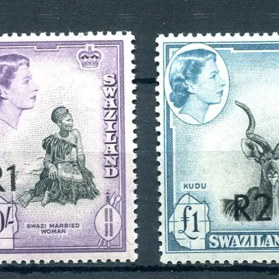 1961 R1 on 10/- & R2 on £1 surcharges. Both type ...