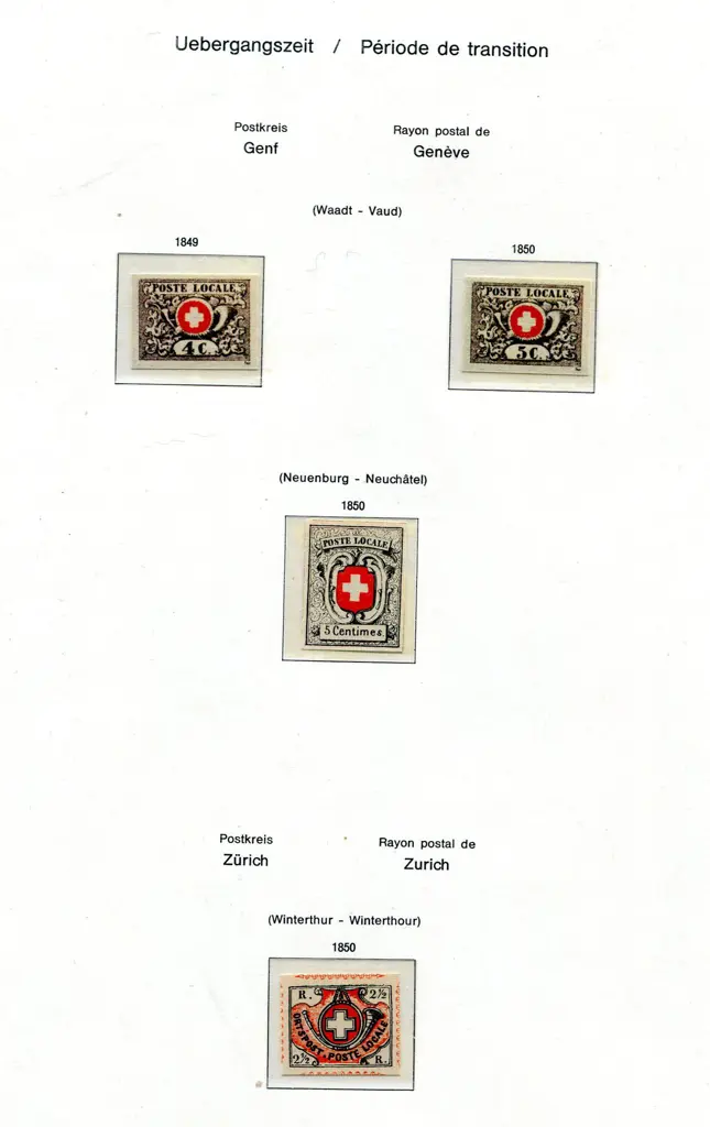 Switzerland 1843/50 Cantonal replicas/forgeries ... Image 1++