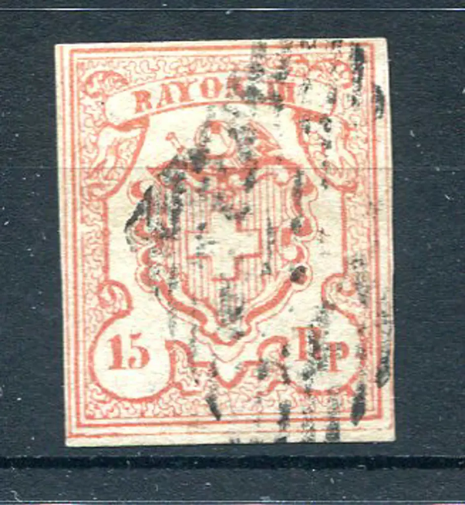 1852 15¢ "small figures" imperf with clear ... Image 1++