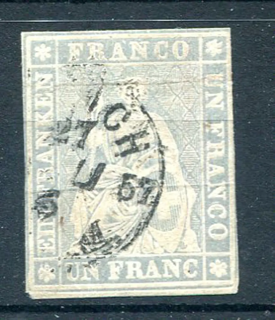 1854/62 1f grey-lilac with clear even margins & ... Image 1++
