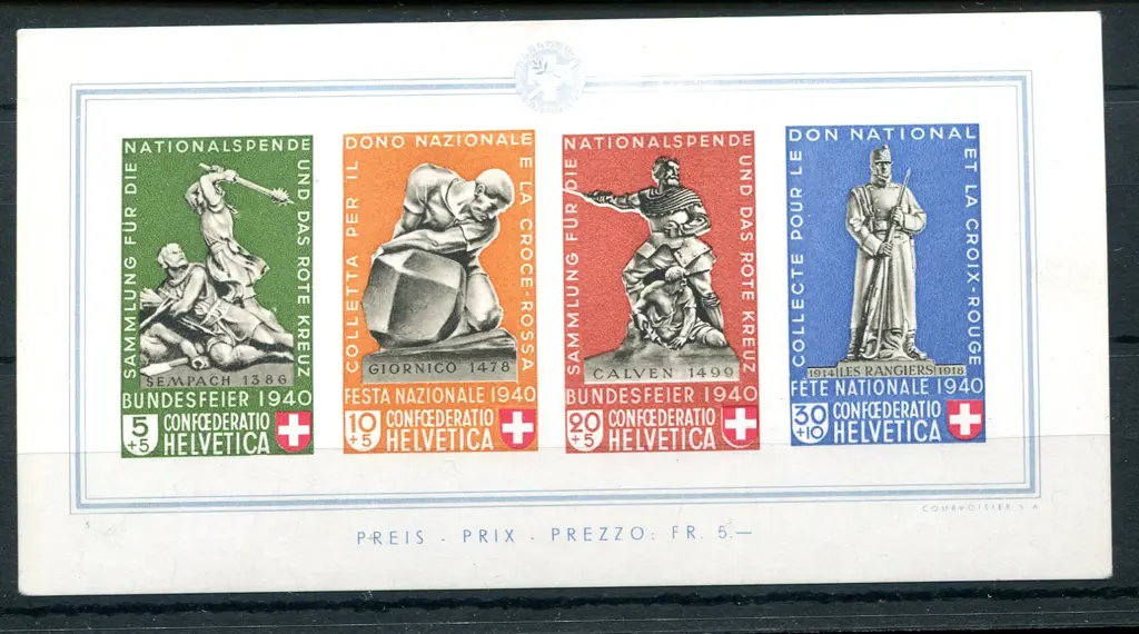 1940 Red Cross Charity M/S. Fine MLH. SG MS404n, ... Image 1++