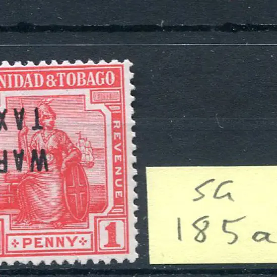 Trinidad & Tobago 1918 1d scarlet with "WAR TAX" ...