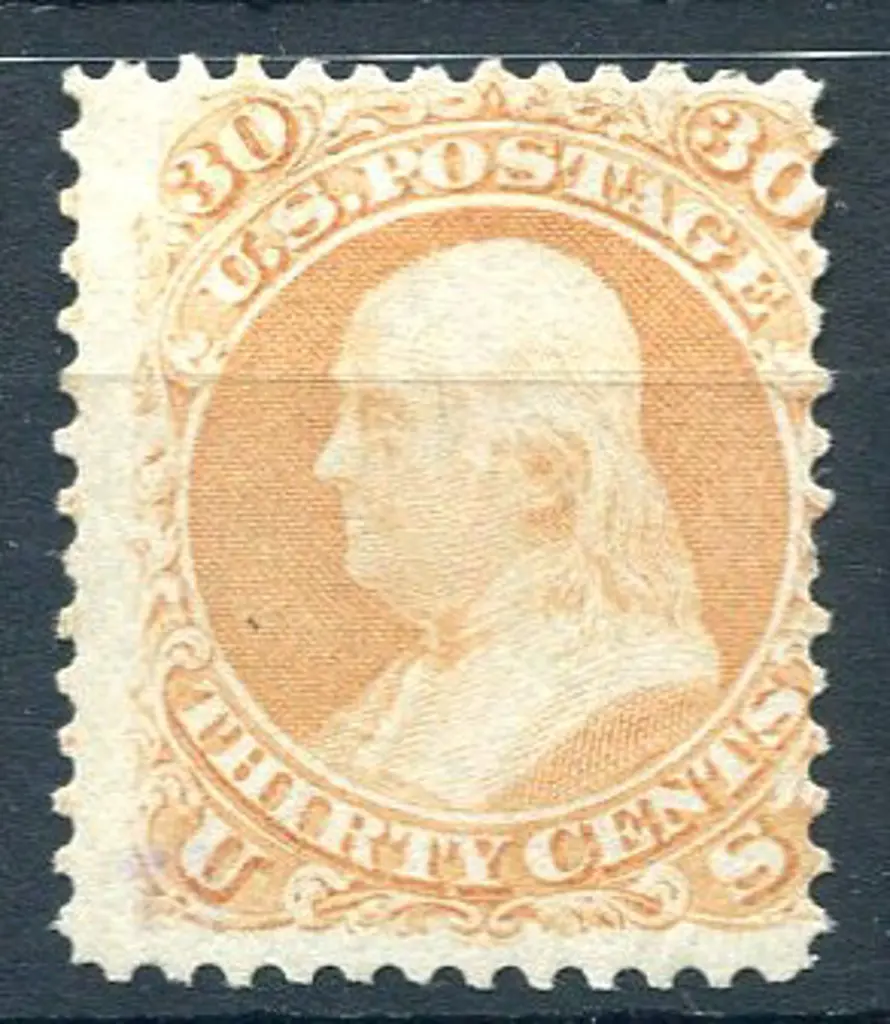 1861/62 30¢ dull orange Franklin. MLH but ... Image 1++