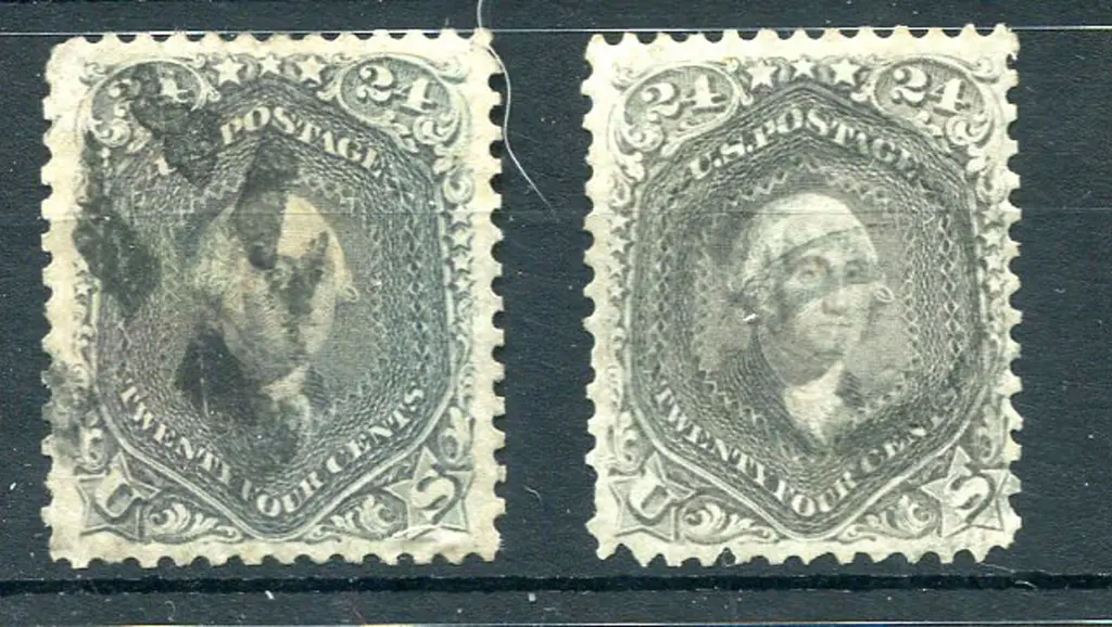 1862/66 24¢ Washington in 2 shades & fine used. SG ... Image 1++