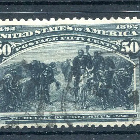 1893 50¢ greenish-slate Columbus. Lightly used & ...