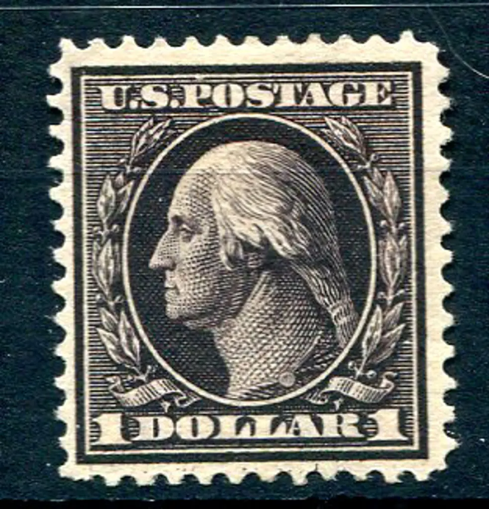 1908/09 $1 violet-brown Washington, perf.12. MLH ... Image 1++